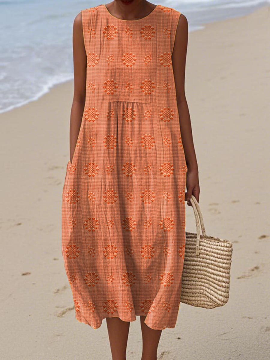 Ivy - Elegant Sleeveless Cotton Dress with Pockets 5