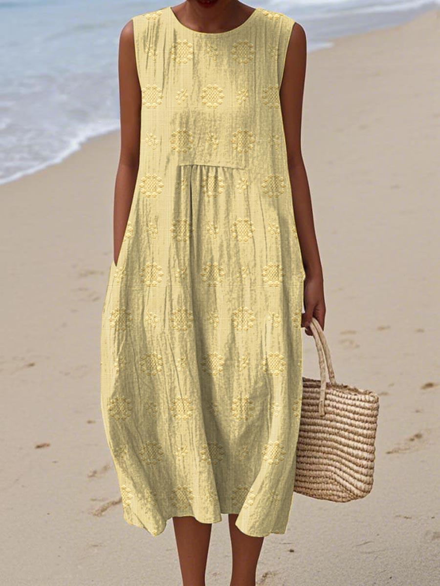 Ivy - Elegant Sleeveless Cotton Dress with Pockets 6