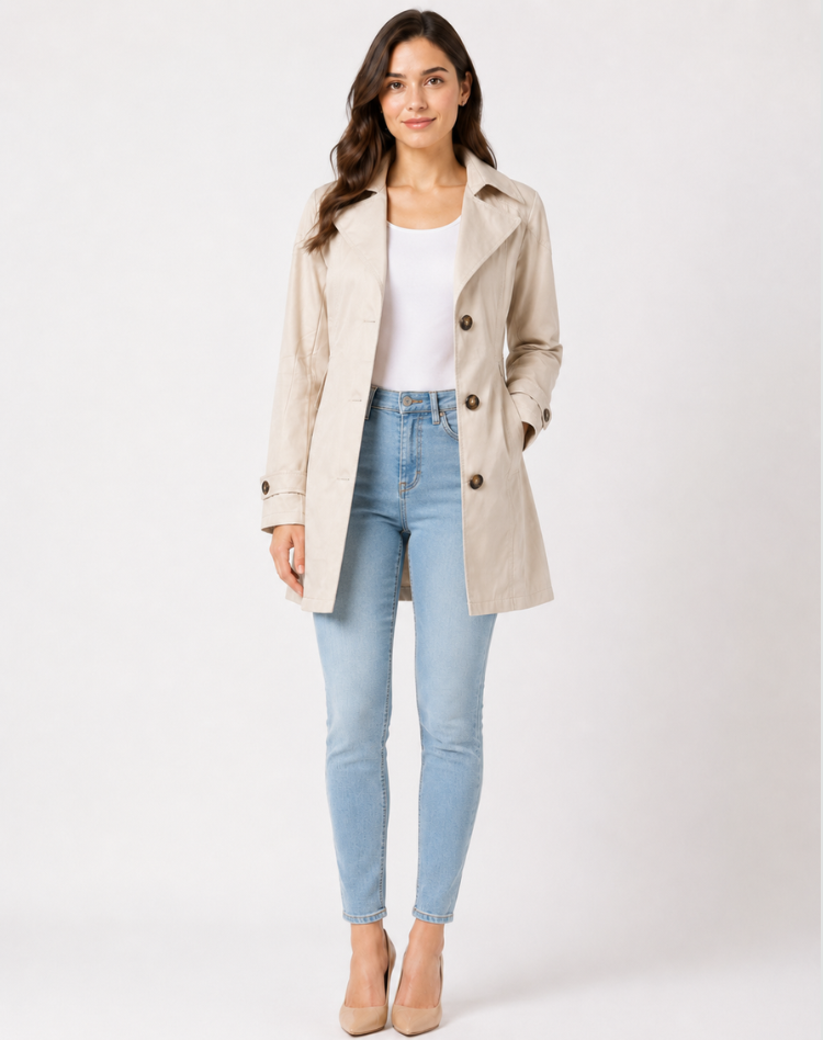 Women's Trench Coat | Belted Classic Design 1