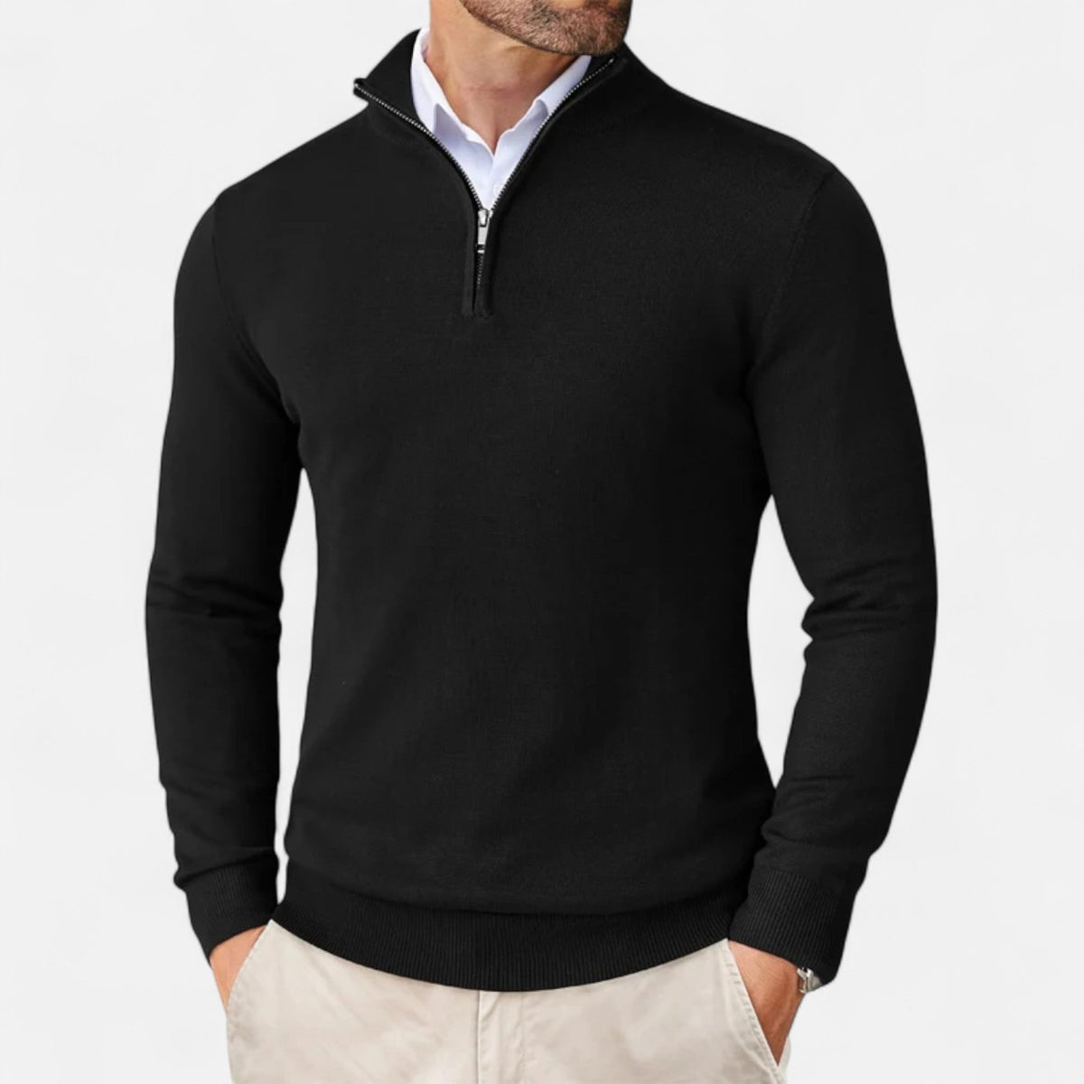 Men's Zip Up Jumper Slim Fit Lightweight Knit Sweater 4