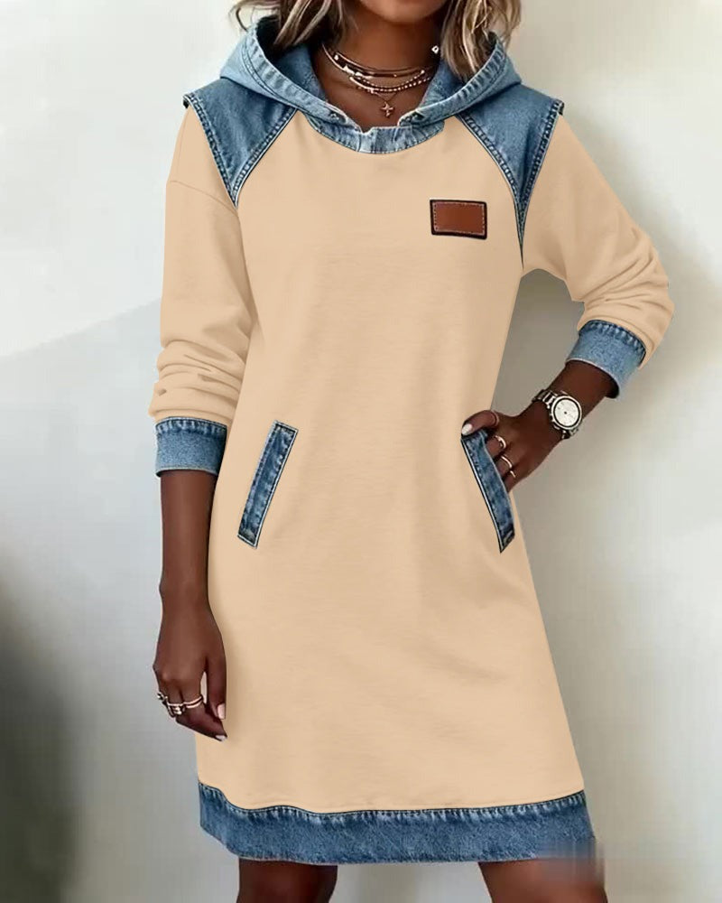 Women's Hooded Dress Relaxed Fit Casual Sweatshirt Style 16