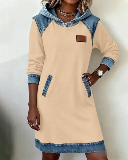 Women's Hooded Dress Relaxed Fit Casual Sweatshirt Style 16