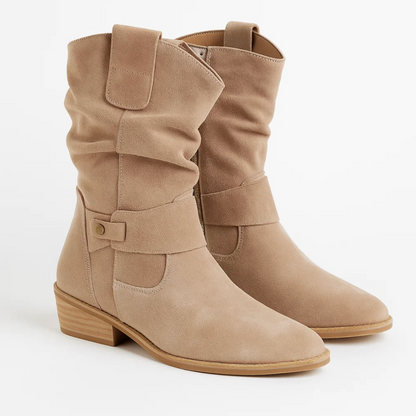 Women's Low Heel Ankle Boots Side Zip Booties Minimalist Design 2