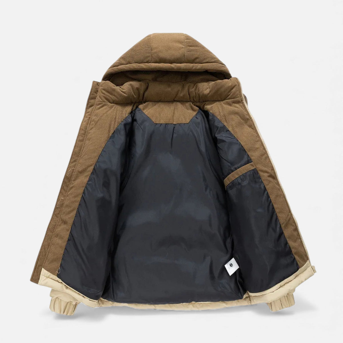 Men's Insulated Winter Jacket Removable Hood Stand Collar 4