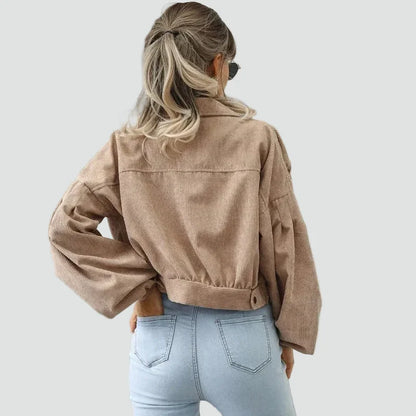 Women's Cropped Jacket | Puff Sleeves & Pockets 10