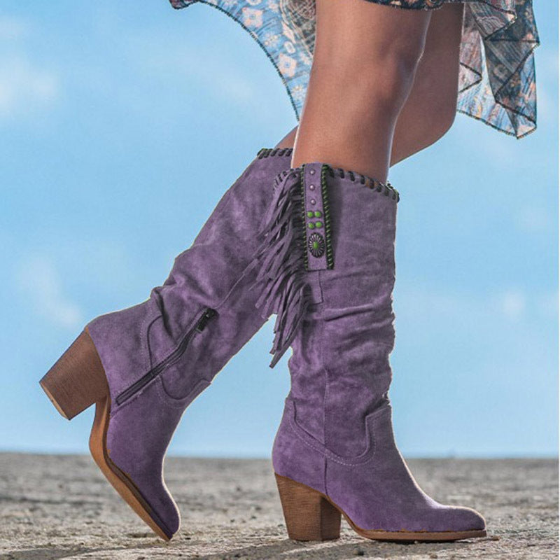 Janice - Stylish Western Knee-High Boots for Every Occasion