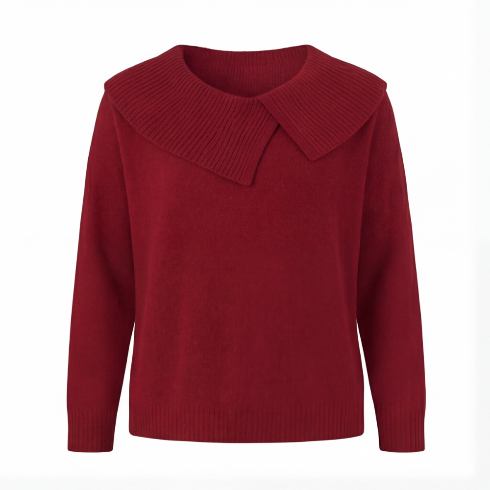 Women's Asymmetric Collar Knit Sweater | Effortless Polish 16