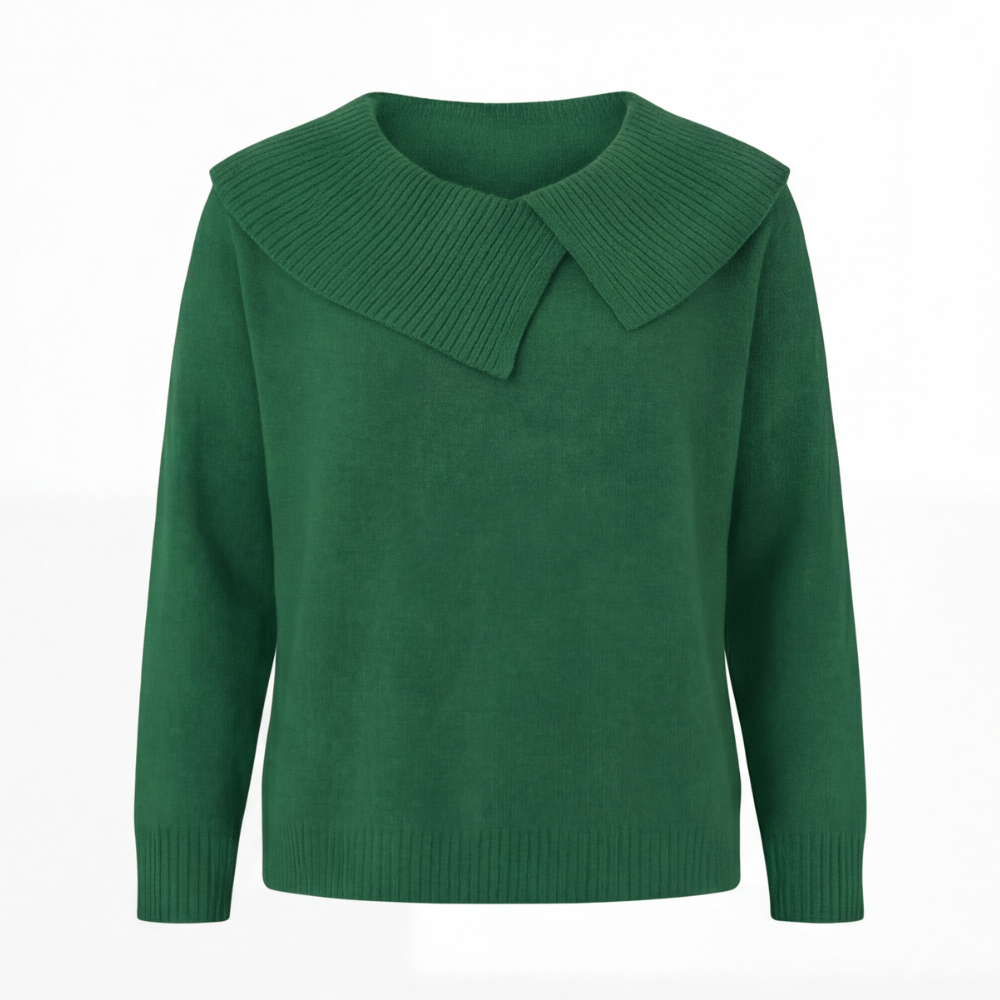 Women's Asymmetric Collar Knit Sweater | Effortless Polish 17