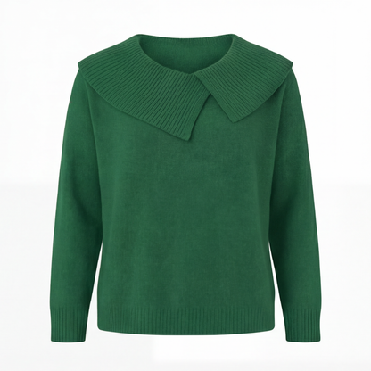 Women's Asymmetric Collar Knit Sweater | Effortless Polish 17
