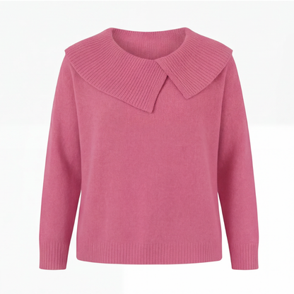 Women's Asymmetric Collar Knit Sweater | Effortless Polish 18