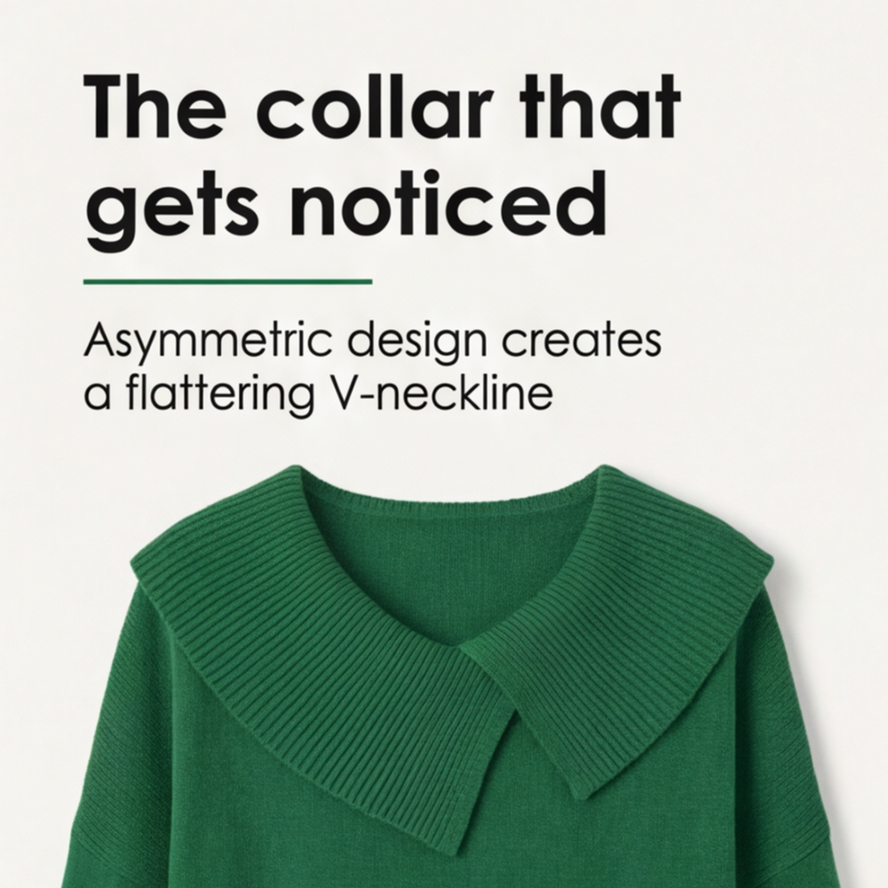 Women's Asymmetric Collar Knit Sweater | Effortless Polish 12
