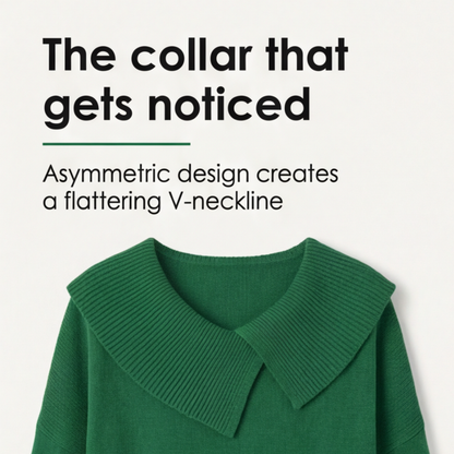 Women's Asymmetric Collar Knit Sweater | Effortless Polish 12