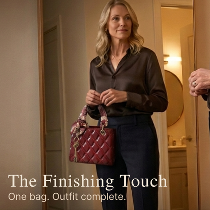 Women's Quilted Handbag | Scarf Handles & Crossbody Strap 9