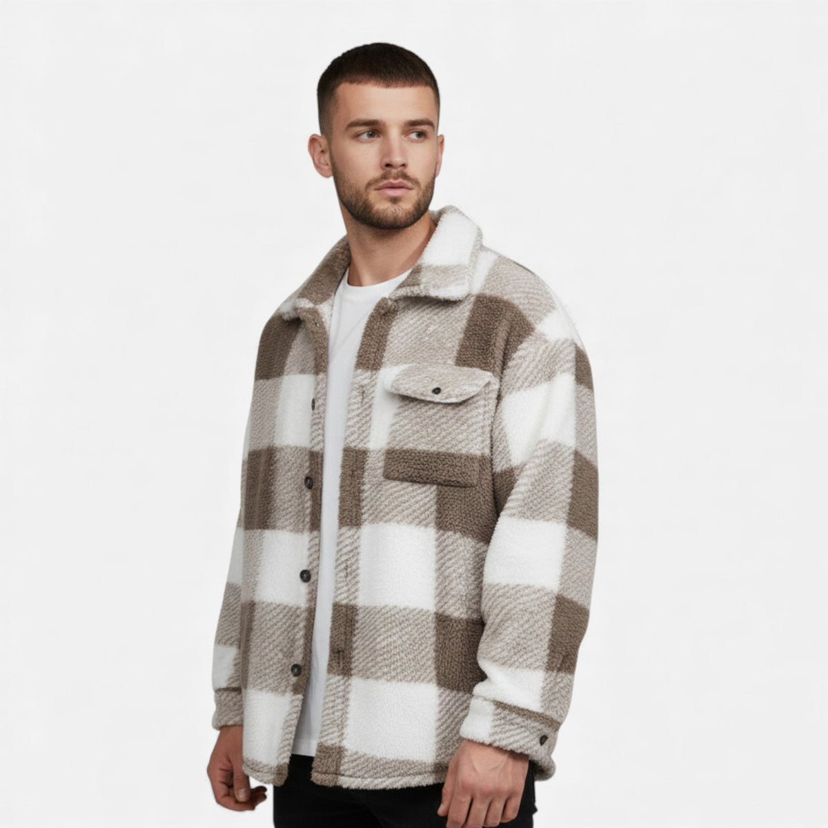 Men's Fur Jacket Classic Fit Soft Plush Winter Coat 2