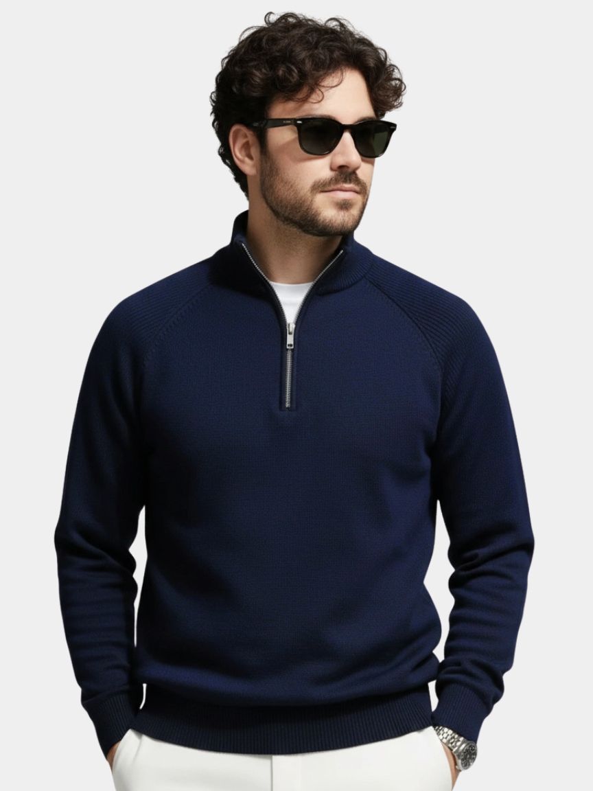 Men's Crest Pullover Sweater Tailored Fit Knit Jumper 2