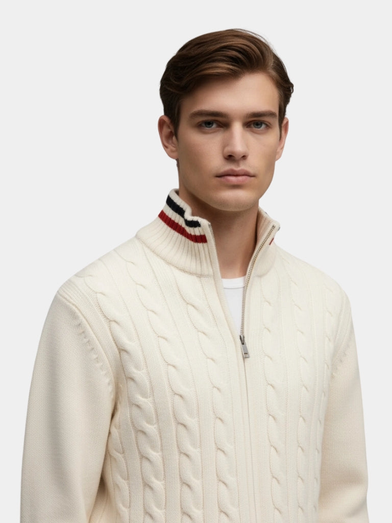 Men's Half Zip Turtleneck Jumper Modern Fit Sweater 2