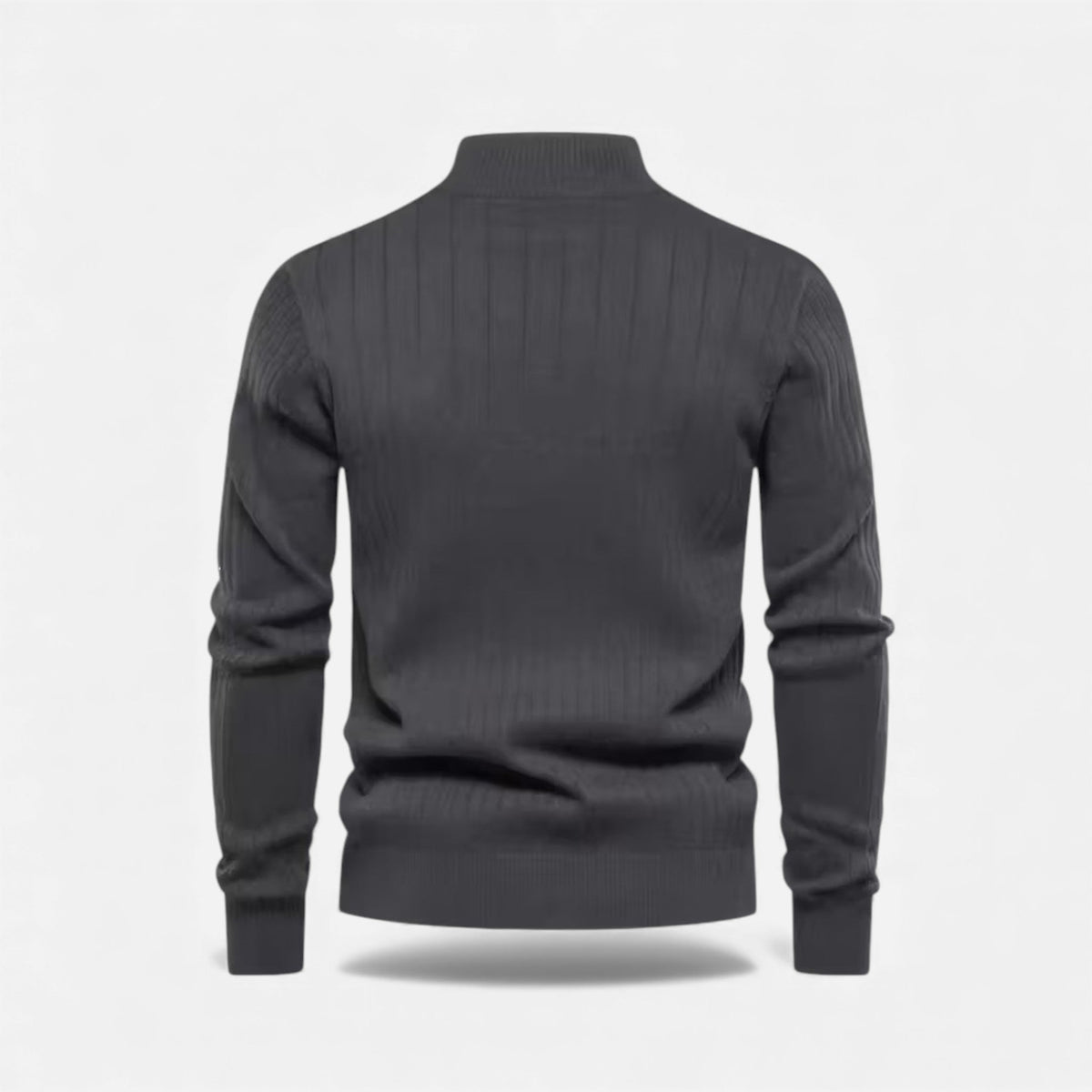 Men's Zip Up Knit Jumper Thermal Sweater Flexible Fit 6