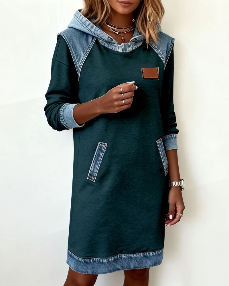 Women's Hooded Dress Relaxed Fit Casual Sweatshirt Style 13