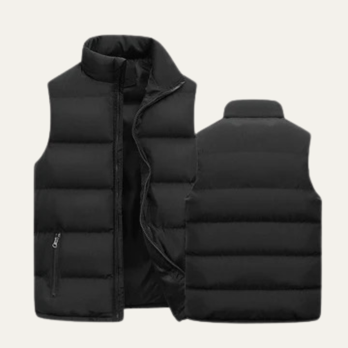 Men's Quilted Puffer Vest Slim Fit Zip Up Gilet Pockets 5