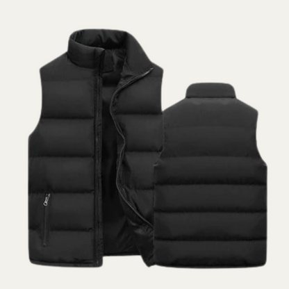 Men's Quilted Puffer Vest Slim Fit Zip Up Gilet Pockets 5