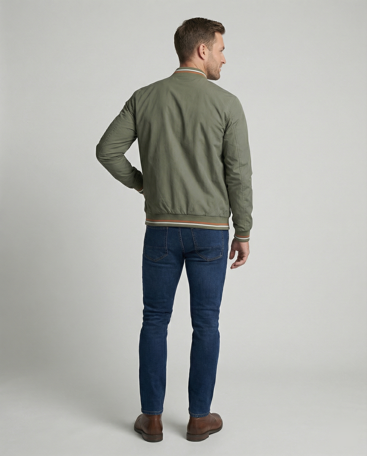 Men's Bomber Jacket | Full Zip & Ribbed Trim 7
