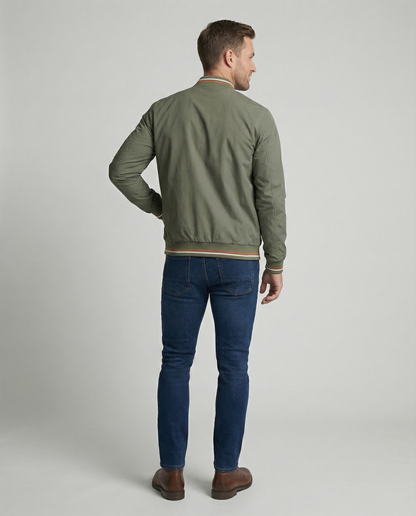 Men's Bomber Jacket | Full Zip & Ribbed Trim 7