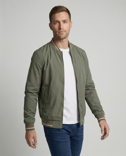Men's Bomber Jacket | Full Zip & Ribbed Trim 5