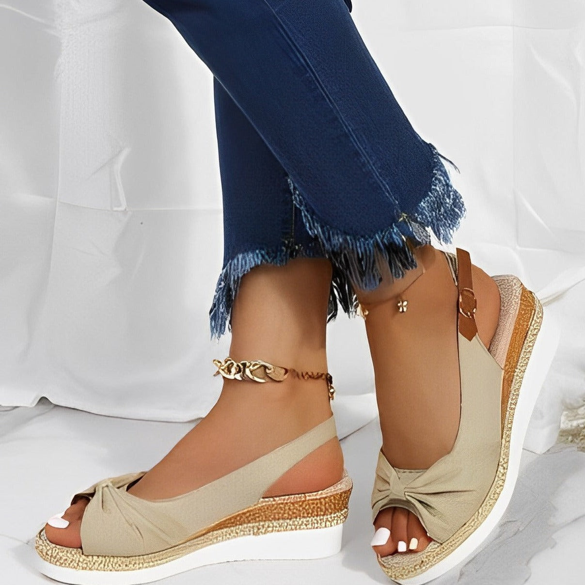 Women's Espadrille Wedge Sandals | Knot Detail & Slingback