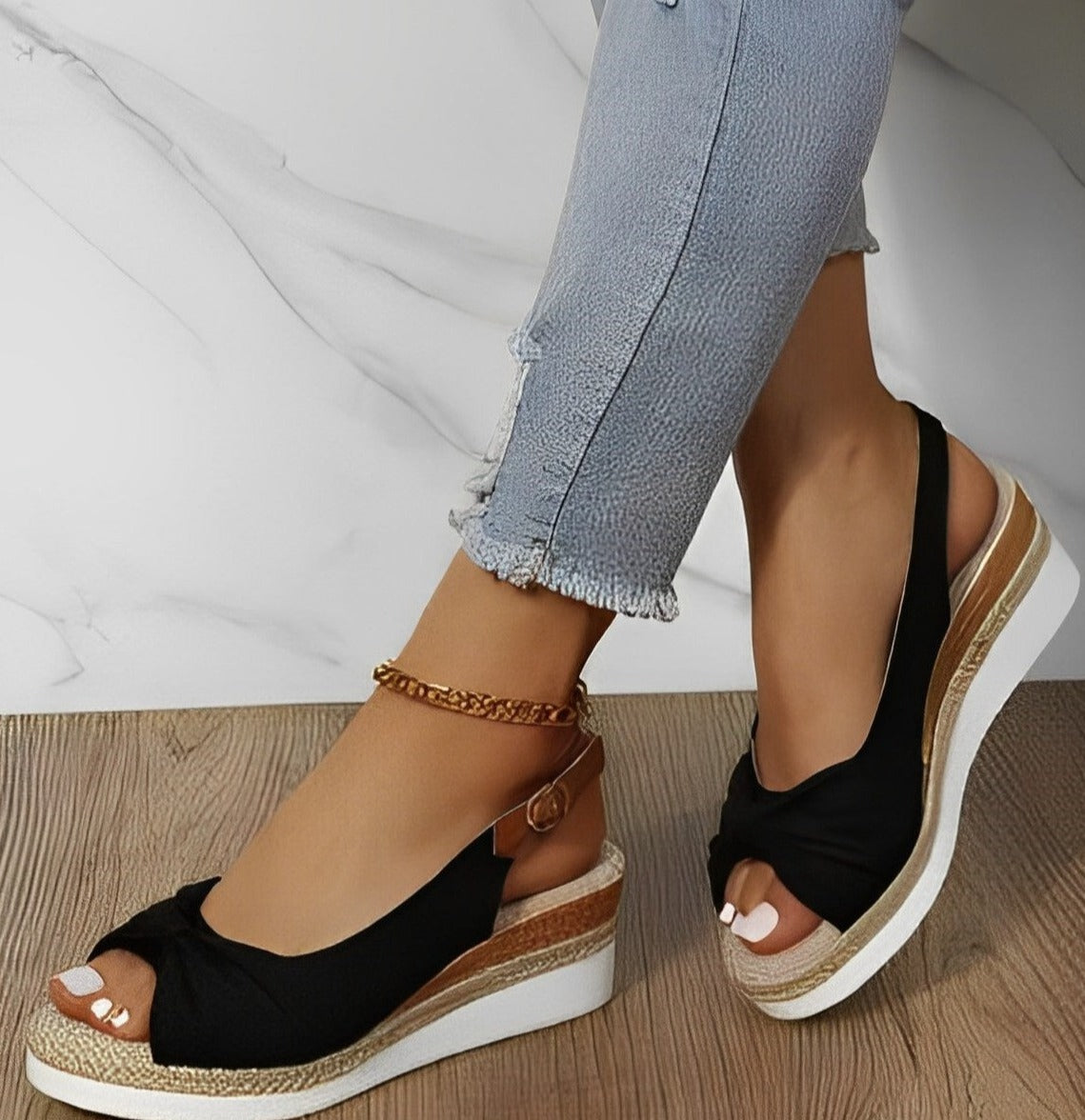 Women's Espadrille Wedge Sandals | Knot Detail & Slingback