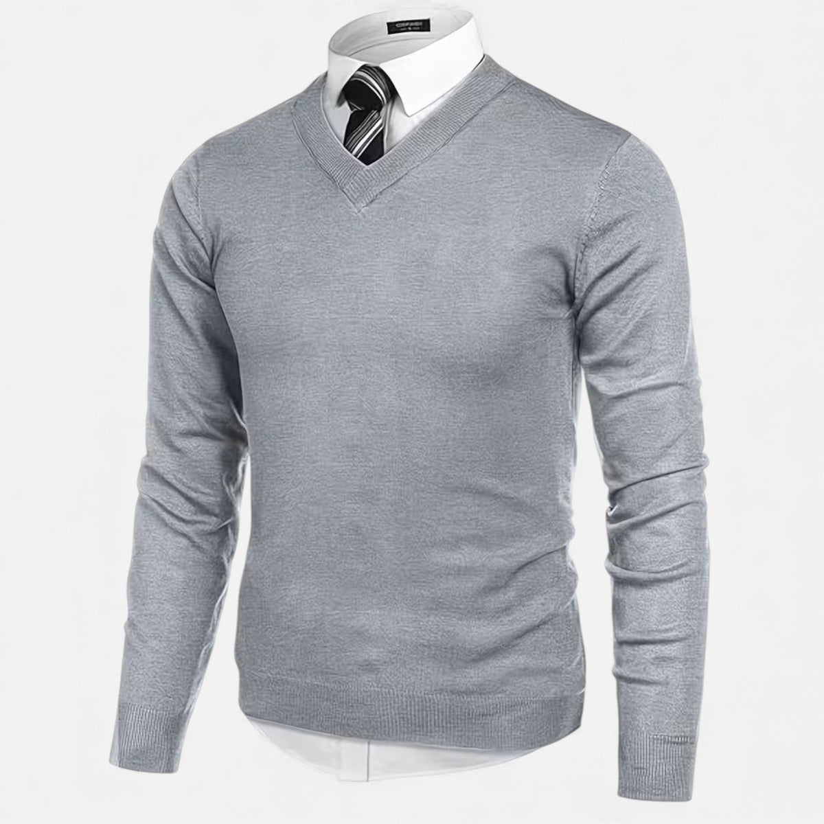 Men's V-Neck Knit Sweater | Soft & Warm 1