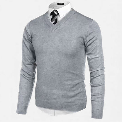 Men's V-Neck Knit Sweater | Soft & Warm 1