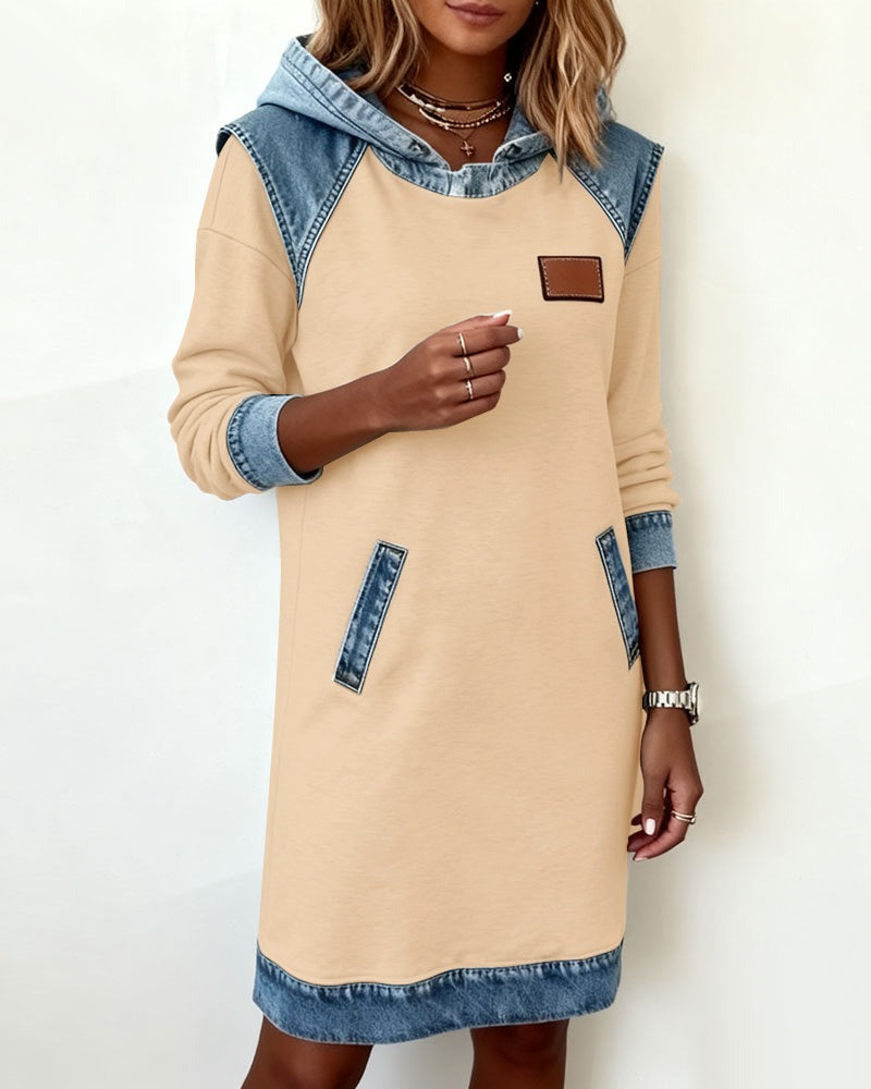 Women's Hooded Dress Relaxed Fit Casual Sweatshirt Style 15