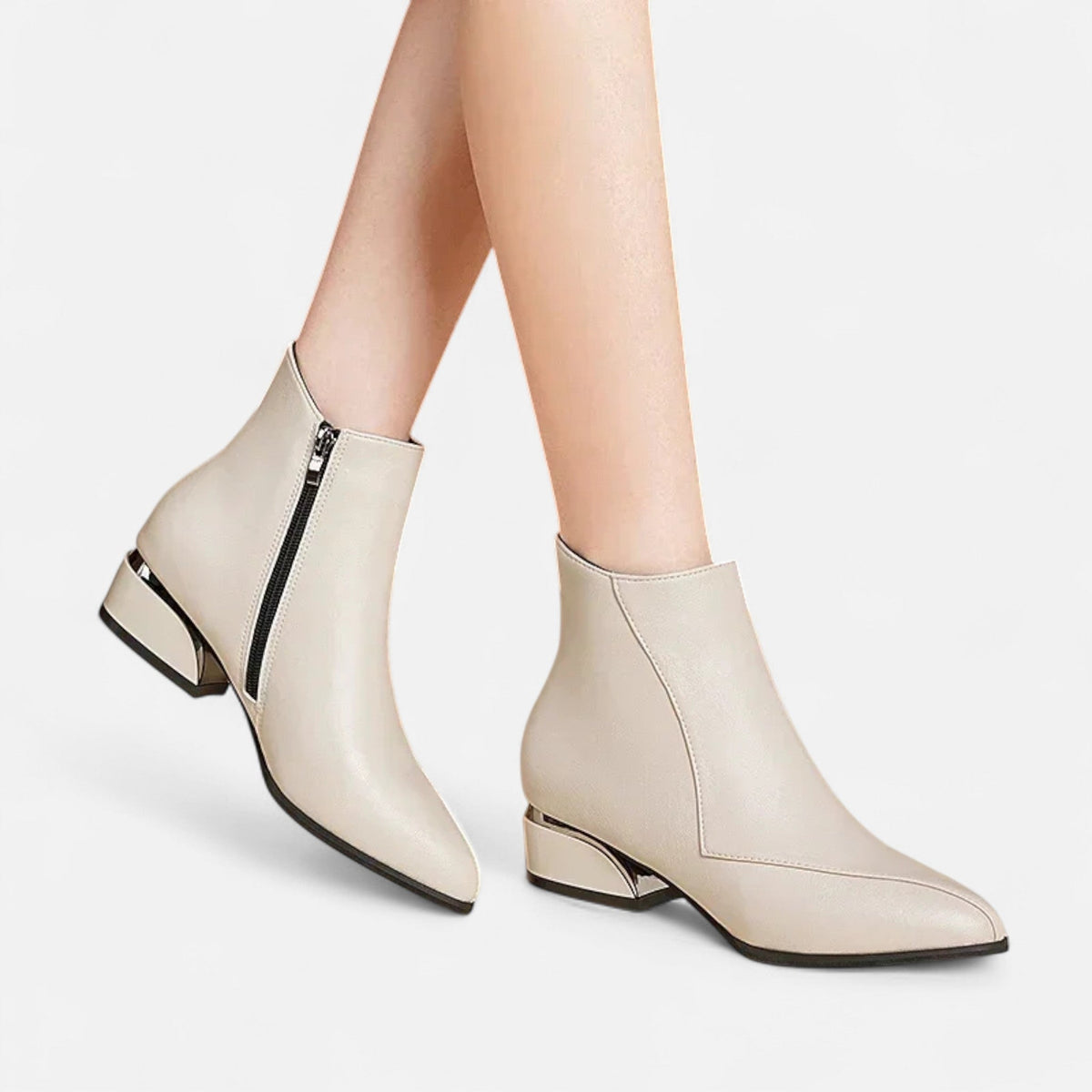 Women's Pointed Toe Ankle Boots Side Zip Cushioned Insole 5