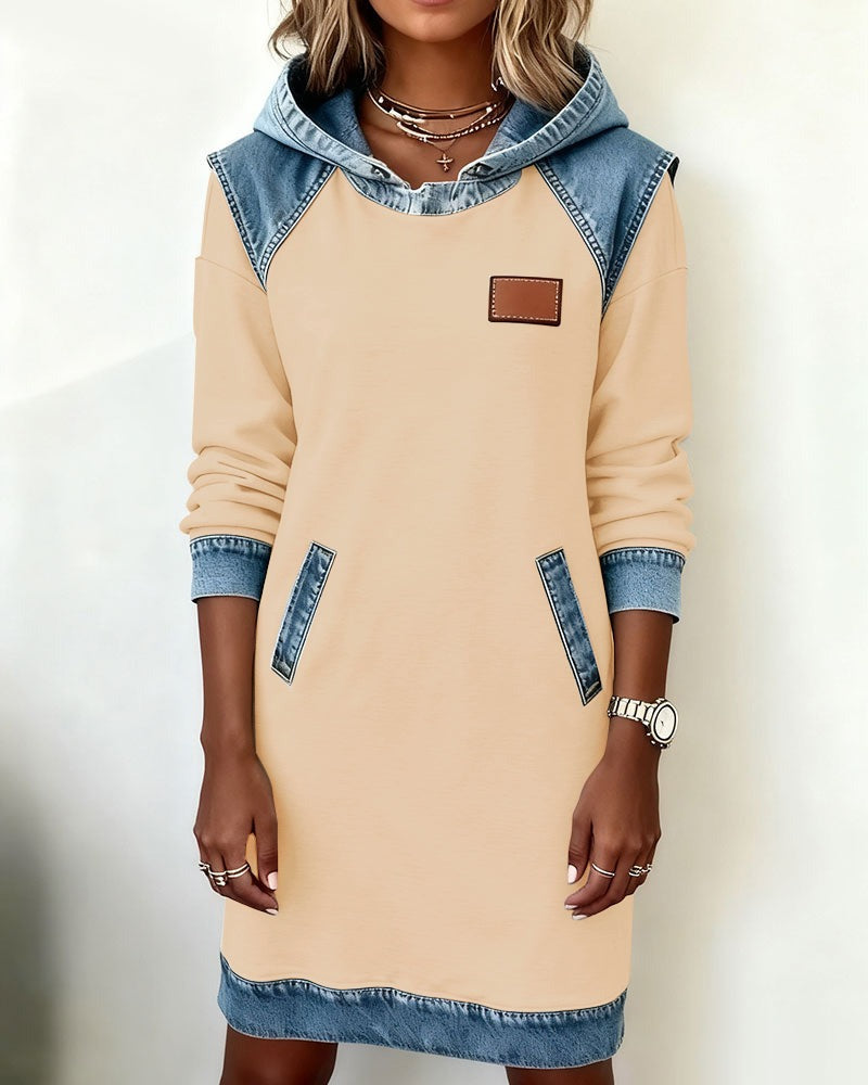 Women's Hooded Dress Relaxed Fit Casual Sweatshirt Style 1