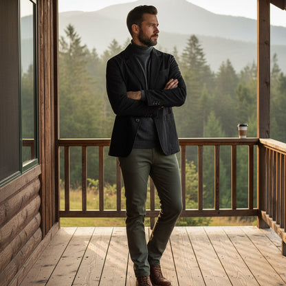 Men’s Cotton Blazer Style Windbreaker with Pockets