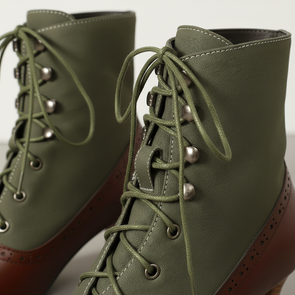 Women's Lace Up Heeled Boots Ankle Booties Secure Fit 4