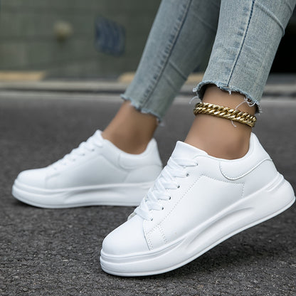 Ladies' Leather Sneakers White - Light and Comfortable 3