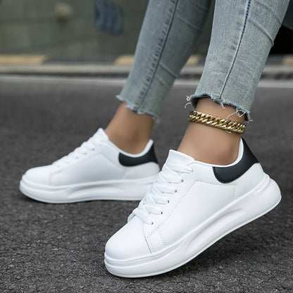 Ladies' Leather Sneakers White - Light and Comfortable 4