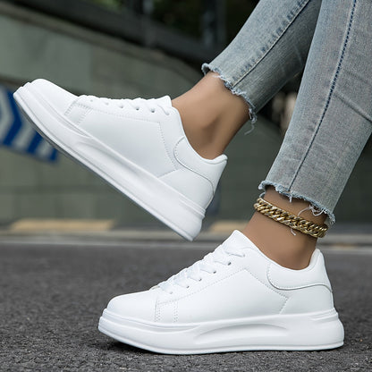 Ladies' Leather Sneakers White - Light and Comfortable 8