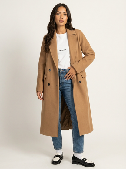 Women's Long Double-Breasted Coat | Elegant Fit & Buttoned Closure 5