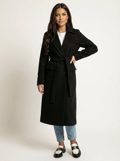 Women's Long Double-Breasted Coat | Elegant Fit & Buttoned Closure 9