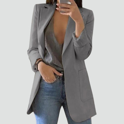 Women's Long Blazer | Classic Lapels & Slimming Fit 3