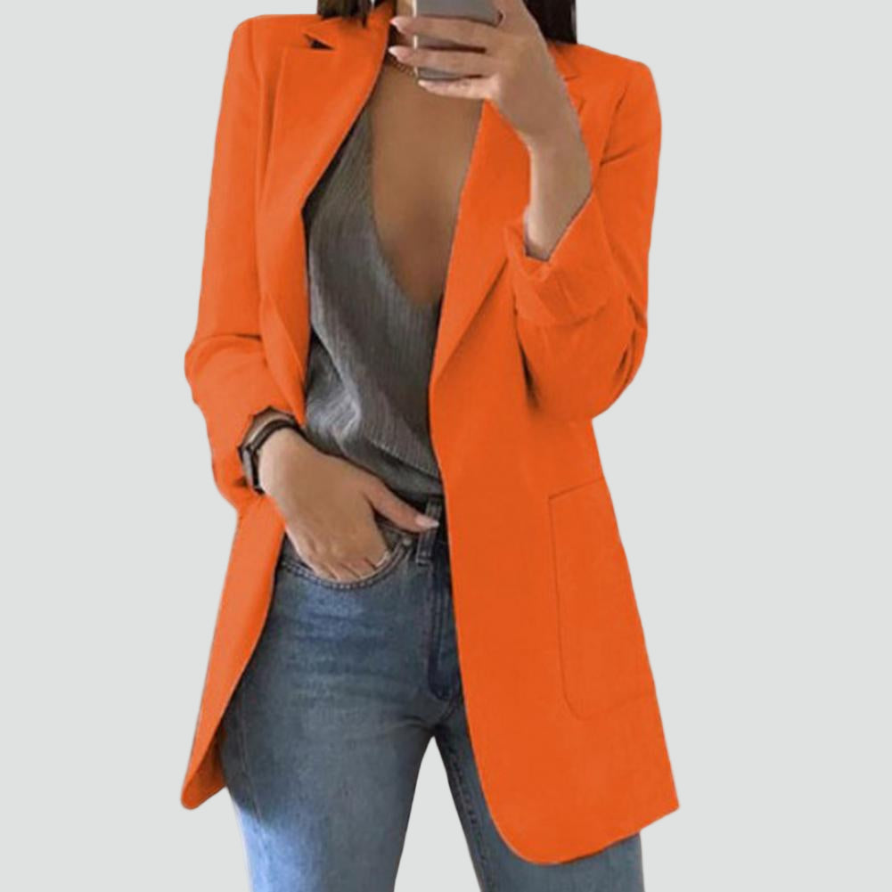 Women's Long Blazer | Classic Lapels & Slimming Fit 4
