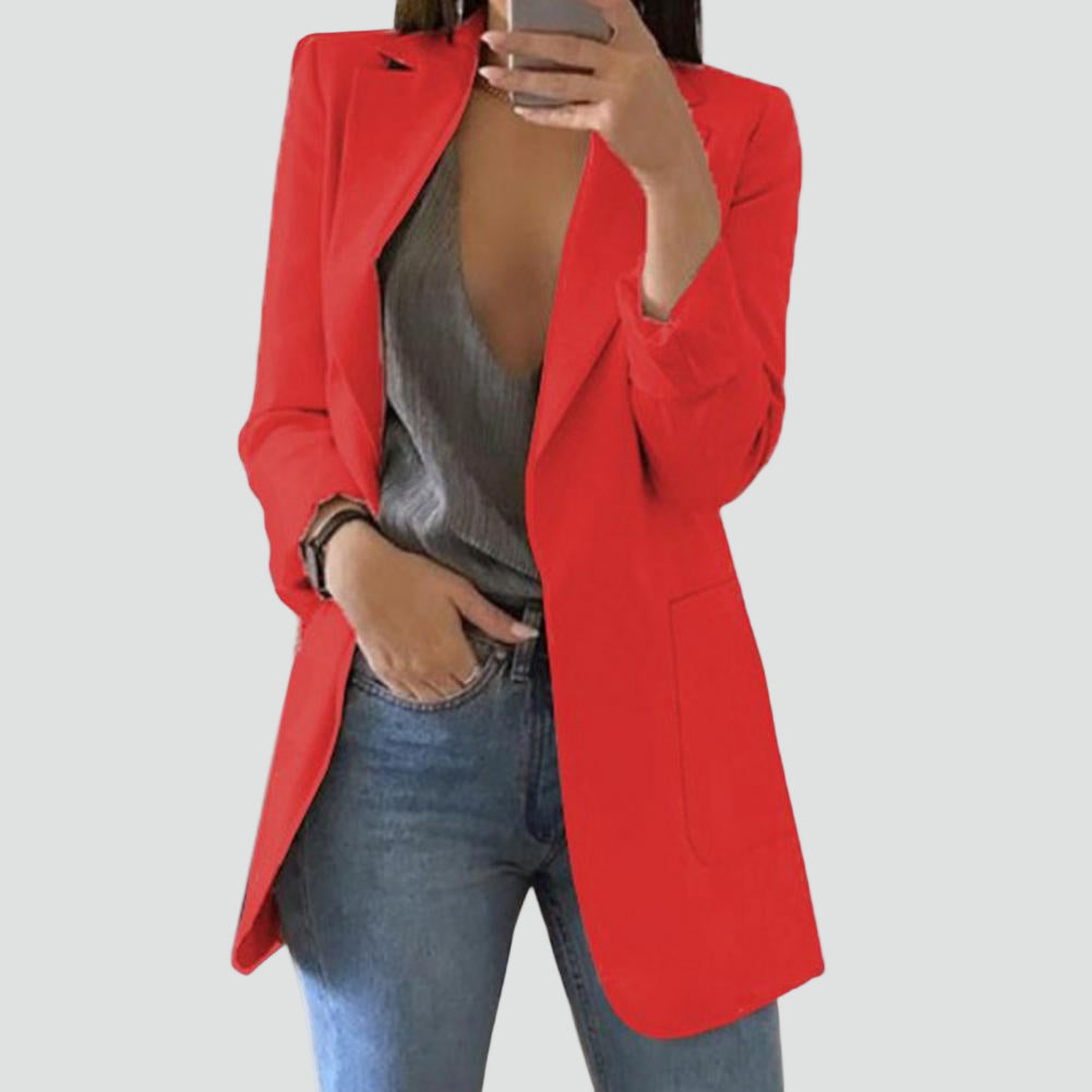 Women's Long Blazer | Classic Lapels & Slimming Fit 6