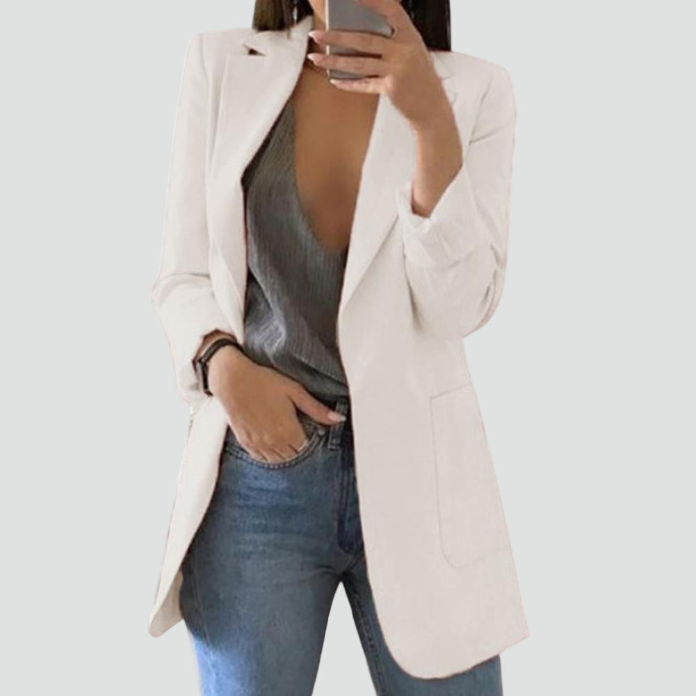 Women's Long Blazer | Classic Lapels & Slimming Fit 7