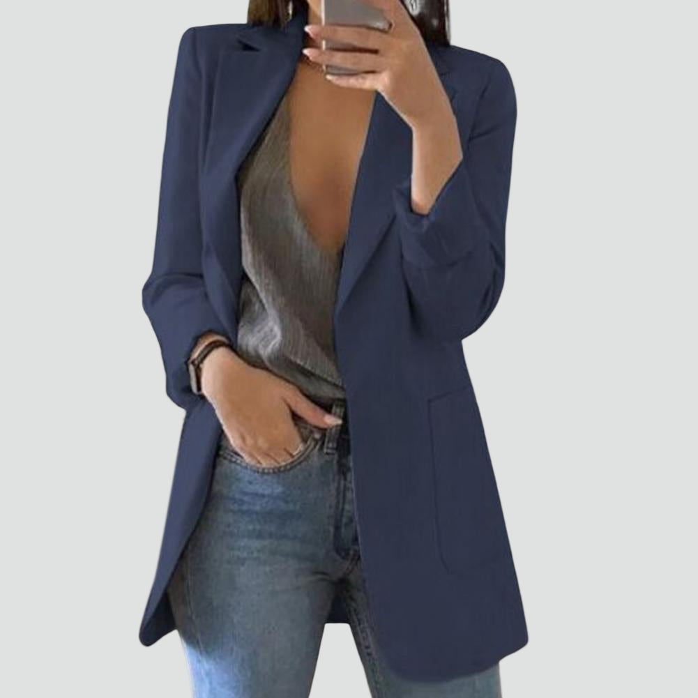 Women's Long Blazer | Classic Lapels & Slimming Fit 8