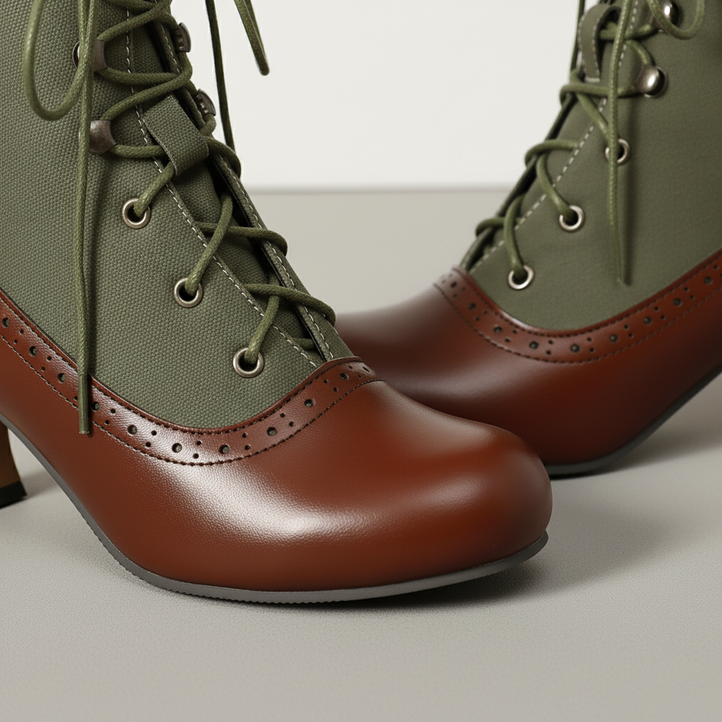 Women's Lace Up Heeled Boots Ankle Booties Secure Fit 3