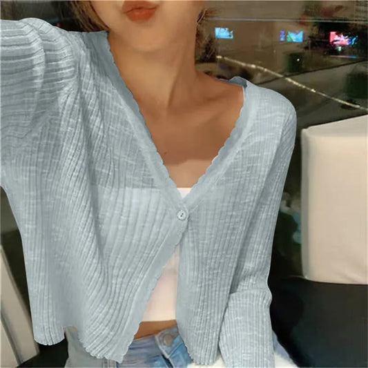 Women's Summer Cardigan | Cropped Button-Front Style