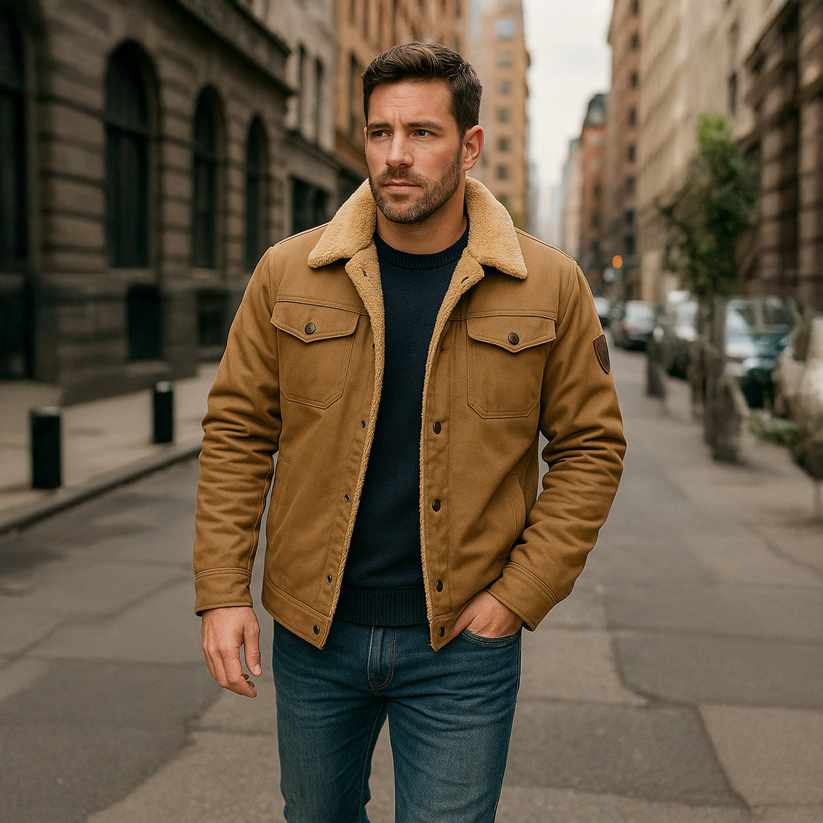 Fleece Lined Winter Coat for Men
