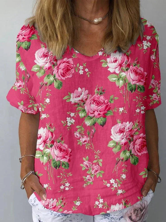 Lisa | Artistic Floral Cotton Shirt for Any Occasion